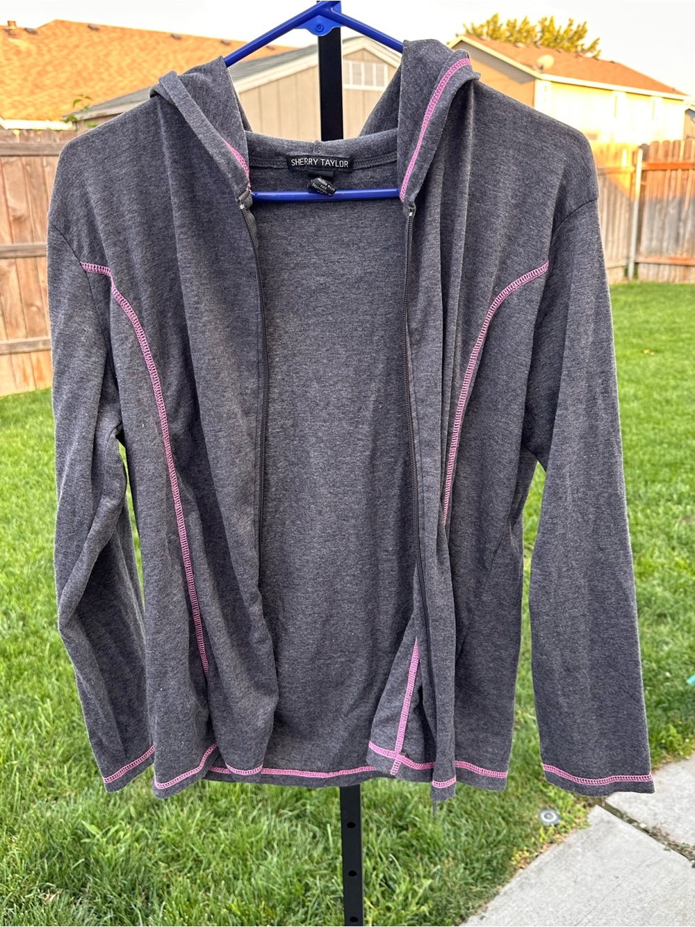 Sherry Taylor large cotton hoodie zip up sweater